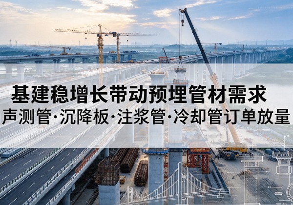 永顺基建稳增长带动预埋监测管材需求，声测管、沉降板、注浆管订单持续放量